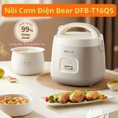 Nồi Cơm Điện Bear DFB-T16Q5 1.6L Lòng Nồi Sứ Mới 2.025 - Giá ưu đãi 715.000 VND