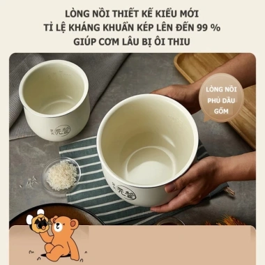 Nồi Cơm Điện Bear DFB-T16Q5 1.6L Lòng Nồi Sứ Mới 2.025 - Giá ưu đãi 715.000 VND