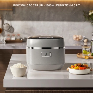 Nồi Cơm Điện Cao Tần Karlin IH4.000 Pro - Lòng Inox 316 An Toàn, Tách Đường Thông Minh, Giá 4,950,000₫ 7