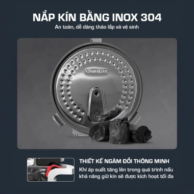 Nồi Cơm Điện Cao Tần Karlin IH4.000 Pro - Lòng Inox 316 An Toàn, Tách Đường Thông Minh, Giá 4,950,000₫ 8