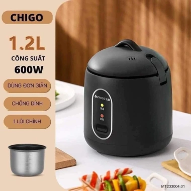 Nồi Cơm Điện Chigo Mini Đa Năng – Nấu Cơm, Cháo, Hầm, Hấp, Giá chỉ 195.999₫