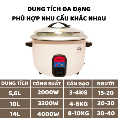 Nồi cơm điện công nghiệp Guckdd 4.000W - Dung tích 10L/14L siêu to, giá chỉ 426.000₫