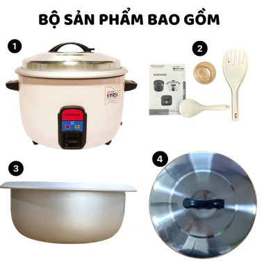 Nồi cơm điện công nghiệp Guckdd 4.000W - Dung tích 10L/14L siêu to, giá chỉ 426.000₫