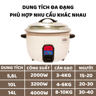 Nồi cơm điện công nghiệp Guckdd 4.000W - Dung tích 10L/14L siêu to, giá chỉ 426.000₫