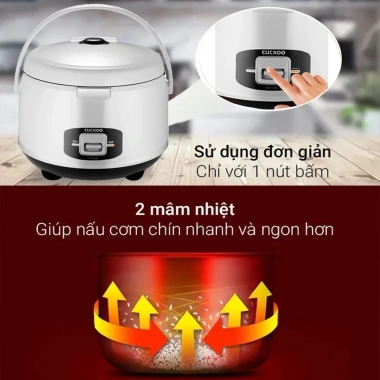 Nồi Cơm Điện Cuckoo CR-1.055B 1.8L - Hợp Kim Nhôm Chống Dính, 2 Mâm Nhiệt 650W, Dễ Vệ Sinh, Giá Ưu Đãi 1.399.000 VND