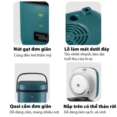 Nồi Cơm Điện Đa Năng JIASHI 2.5L - Nấu Cháo, Hầm Xương, Luộc, Hấp, Giá 219.000đ