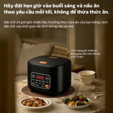 Nồi cơm điện đa năng OOKAS 6L 220V, chảo chống dính - Tiết kiệm thời gian, nấu nhanh, dung tích lớn