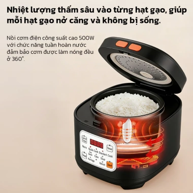 Nồi cơm điện đa năng OOKAS 6L 220V, chảo chống dính - Tiết kiệm thời gian, nấu nhanh, dung tích lớn