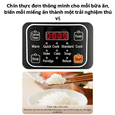 Nồi cơm điện đa năng OOKAS 6L 220V, chảo chống dính - Tiết kiệm thời gian, nấu nhanh, dung tích lớn