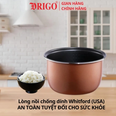 Nồi cơm điện DRIGO D32 1.8L - Lòng nồi dày dặn, Bảo hành 12 tháng, Giá chỉ 699.000₫