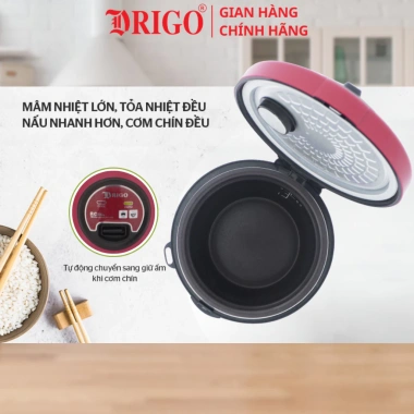 Nồi cơm điện DRIGO D32 1.8L - Lòng nồi dày dặn, Bảo hành 12 tháng, Giá chỉ 699.000₫