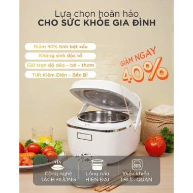 Nồi cơm điện Eastar 128A 3L 1.200W dung tích 3L cho 5-7 người lớp chống dính 3 lớp giá 959.000 VND