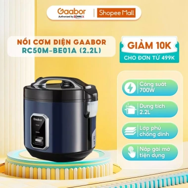 Nồi cơm điện Gaabor RC50M-BE01A 5L 700W đa năng, điều nhiệt nhanh, chỉ 609.000₫