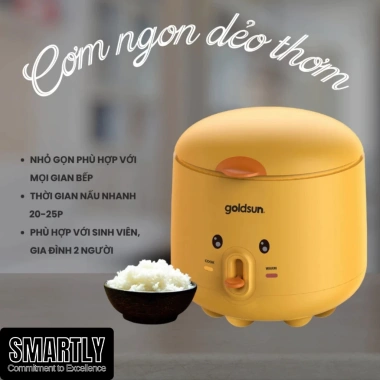 Nồi cơm điện Goldsun GRC5.020 1L - Giá rẻ, chống dính Mỹ, siêu bền, giảm còn 599.000 VND