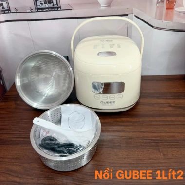 Nồi cơm điện GUBEE Nhật Bản Inox 304 đa dung tích 1-2.2L kèm vỉ hấp GB28 - Giá ưu đãi 1,100,000 VND