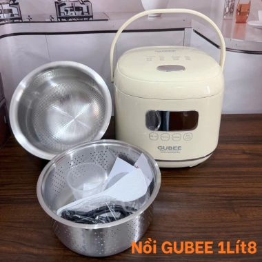 Nồi cơm điện GUBEE Nhật Bản Inox 304 đa dung tích 1-2.2L kèm vỉ hấp GB28 - Giá ưu đãi 1,100,000 VND