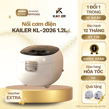 Nồi cơm điện KAILER KL-2.026 1.2L inox 304 - Tách đường, 9 chế độ nấu thông minh, giá ưu đãi 1.165.000₫