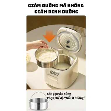 Nồi cơm điện KAW 3L 2-3 người 400W tỏa nhiệt đều, nấu nhanh - Giá ưu đãi 1,102,000 VND