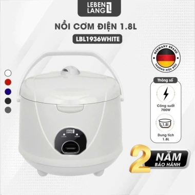 Nồi cơm điện lebenlang LBL1.936 1,8L - Bảo hành 24 tháng, chính hãng, giá 599.000đ