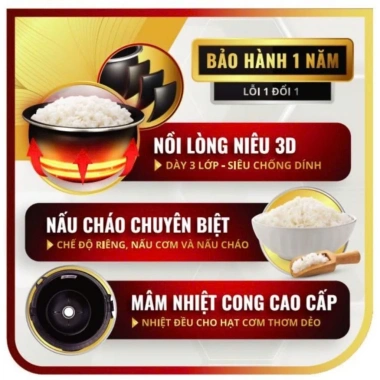 Nồi cơm điện MASUTO 1,8L Siêu dày - Hầm xương, nấu cháo, tiết kiệm điện, giá 980.000₫ 7