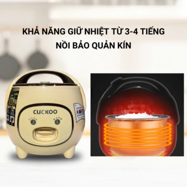 Nồi Cơm Điện Mini 1.2L CUCKOO 700W, Nắp Gài Hình Lợn, Chống Dính, Giữ Ấm, Giá Ưu Đãi 259k