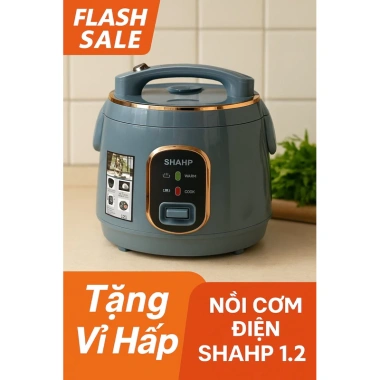 Nồi cơm điện Mini 1.2L SHAHP siêu bền, chống dính công nghệ Mỹ, tặng vỉ hấp nhựa, bảo hành 12 tháng - 385.000₫