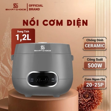 Nồi Cơm Điện Mini 1.2L SMARTCHOICE SCG-RC3.001 - Ceramic Chống Dính Siêu Bền, Giá 755.000₫