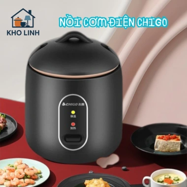 Nồi Cơm Điện Mini CHIGO 1.2L Chống Dính, Nấu Hầm Súp Cháo cho 2 Người - 199k