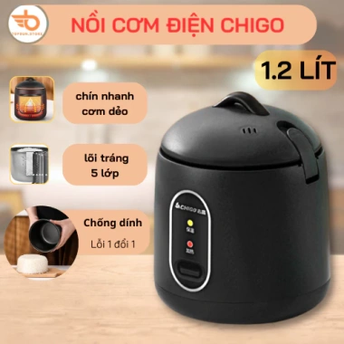 Nồi cơm điện mini Chigo 1.2L đa năng hầm kho nấu cháo xào nhanh giá 284.700₫