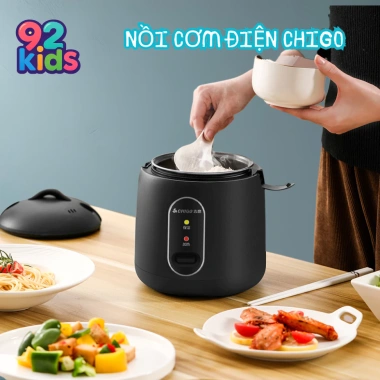 Nồi Cơm Điện Mini Chigo 1,2L Tráng Chống Dính - Đa Năng Nấu Hầm, Súp, Cháo cho 2 Người, Giá Ưu Đãi 199.000