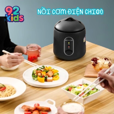 Nồi Cơm Điện Mini Chigo 1,2L Tráng Chống Dính - Đa Năng Nấu Hầm, Súp, Cháo cho 2 Người, Giá Ưu Đãi 199.000