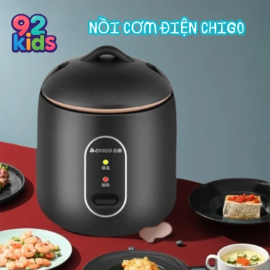 Nồi Cơm Điện Mini Chigo 1,2L Tráng Chống Dính - Đa Năng Nấu Hầm, Súp, Cháo cho 2 Người, Giá Ưu Đãi 199.000
