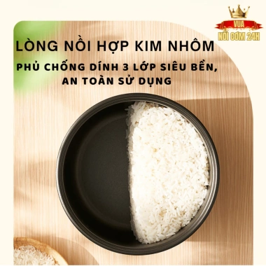 Nồi cơm điện mini Guckdo chính hãng - Nấu nhanh 15' chuẩn vị, lòng nồi chống dính 3 lớp