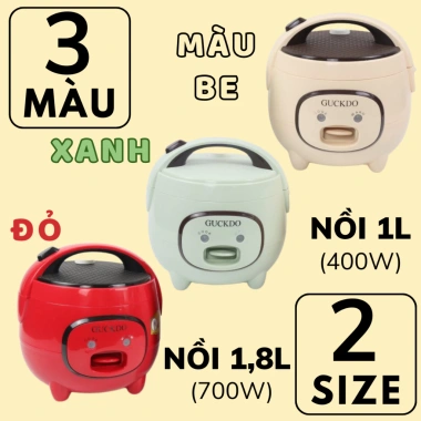Nồi cơm điện mini Guckdo chính hãng - Nấu nhanh 15' chuẩn vị, lòng nồi chống dính 3 lớp