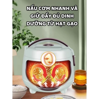 Nồi cơm điện mini NK MEDIA 1-1.8L - Tiết kiệm điện, đáy chống dính, bảo hành 12 tháng, chỉ 389.000đ