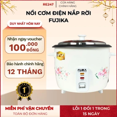 Nồi cơm điện nắp rời FUJIKA 1L‑1,8L, lớp chống dính, nấu cơm ngon, giá 373.000đ