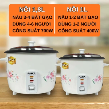 Nồi cơm điện nắp rời FUJIKA 1L‑1,8L, lớp chống dính, nấu cơm ngon, giá 373.000đ