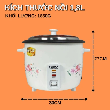 Nồi cơm điện nắp rời FUJIKA 1L‑1,8L, lớp chống dính, nấu cơm ngon, giá 373.000đ