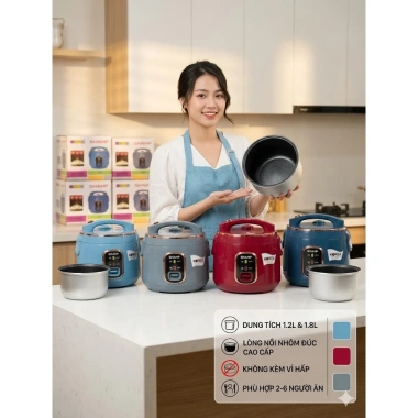Nồi cơm điện SHAP cao cấp nòng nhôm 1.2L 1.8L 700W kiểu Hàn Quốc giá giảm 309.000₫