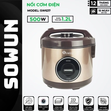 Nồi Cơm Điện SOWUN SW6.918 1.8L - Lòng Niệu Hợp Kim Nhôm, Chống Dính Teflon, Giá 620.000 VND