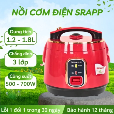 Nồi cơm điện SRAPP 1.2-1.8L công nghệ hiện đại, tiết kiệm điện, BH 12 tháng - Giá 549.000đ