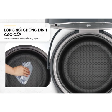 Nồi Cơm Điện Sunhouse 1.8L HTD8.521GR/HTD8.521V/HTD8.522G - Happy Time, Bảo Hành 12 Tháng, Giá 595k