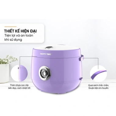 Nồi Cơm Điện Sunhouse 1.8L HTD8.521GR/HTD8.521V/HTD8.522G - Happy Time, Bảo Hành 12 Tháng, Giá 595k