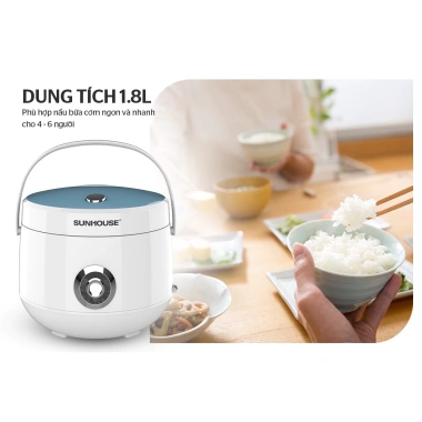 Nồi Cơm Điện SUNHOUSE 1.8L SHD8.606 - Bảo Hành 12 Tháng, Công Suất Mạnh, Nấu Nhanh, Giá Ưu Đãi 569.000₫
