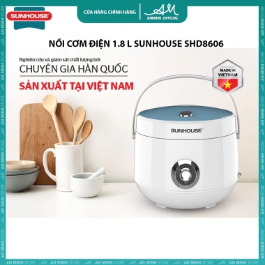 Nồi Cơm Điện SUNHOUSE 1.8L SHD8.606 - Bảo Hành 12 Tháng, Công Suất Mạnh, Nấu Nhanh, Giá Ưu Đãi 569.000₫