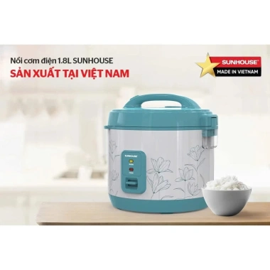 Nồi Cơm Điện SUNHOUSE 1.8L SHD8.606 - Bảo Hành 12 Tháng, Công Suất Mạnh, Nấu Nhanh, Giá Ưu Đãi 569.000₫