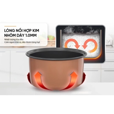 Nồi Cơm Điện Sunhouse 1.8L SHD8.611N/R 700W - Màu Xanh Đỏ, Bảo hành 12 tháng, Giá chỉ 679.000 VND 4