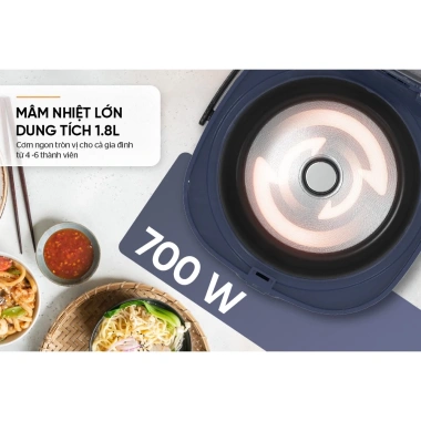 Nồi cơm điện Sunhouse 1.8L SHD8.611N/SHD8.611R - Tiết kiệm năng lượng, hẹn giờ nhanh, dung lượng lớn, giá 720.000đ