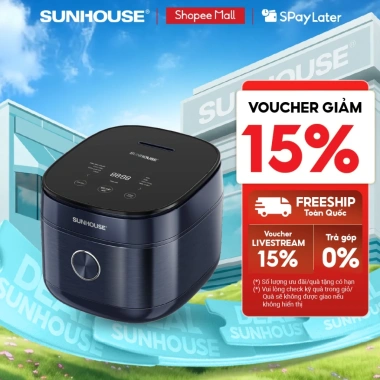 Nồi cơm điện Sunhouse 1.8L SHD8.916 Fuzzy Logic 8 chức năng, hẹn giờ 24h, lòng nồi dày 2mm - 1.72tr