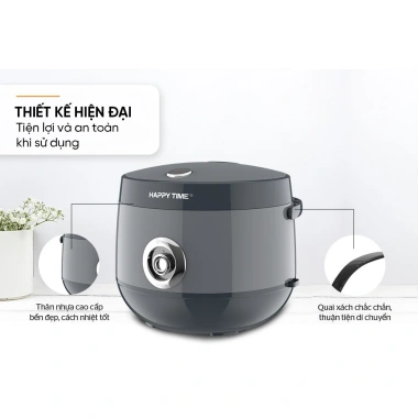 Nồi Cơm Điện SUNHOUSE Happy Time HTD8.521 1.8L Tím-Xám, Bảo Hành 12 Tháng, Giá chỉ 559.000₫